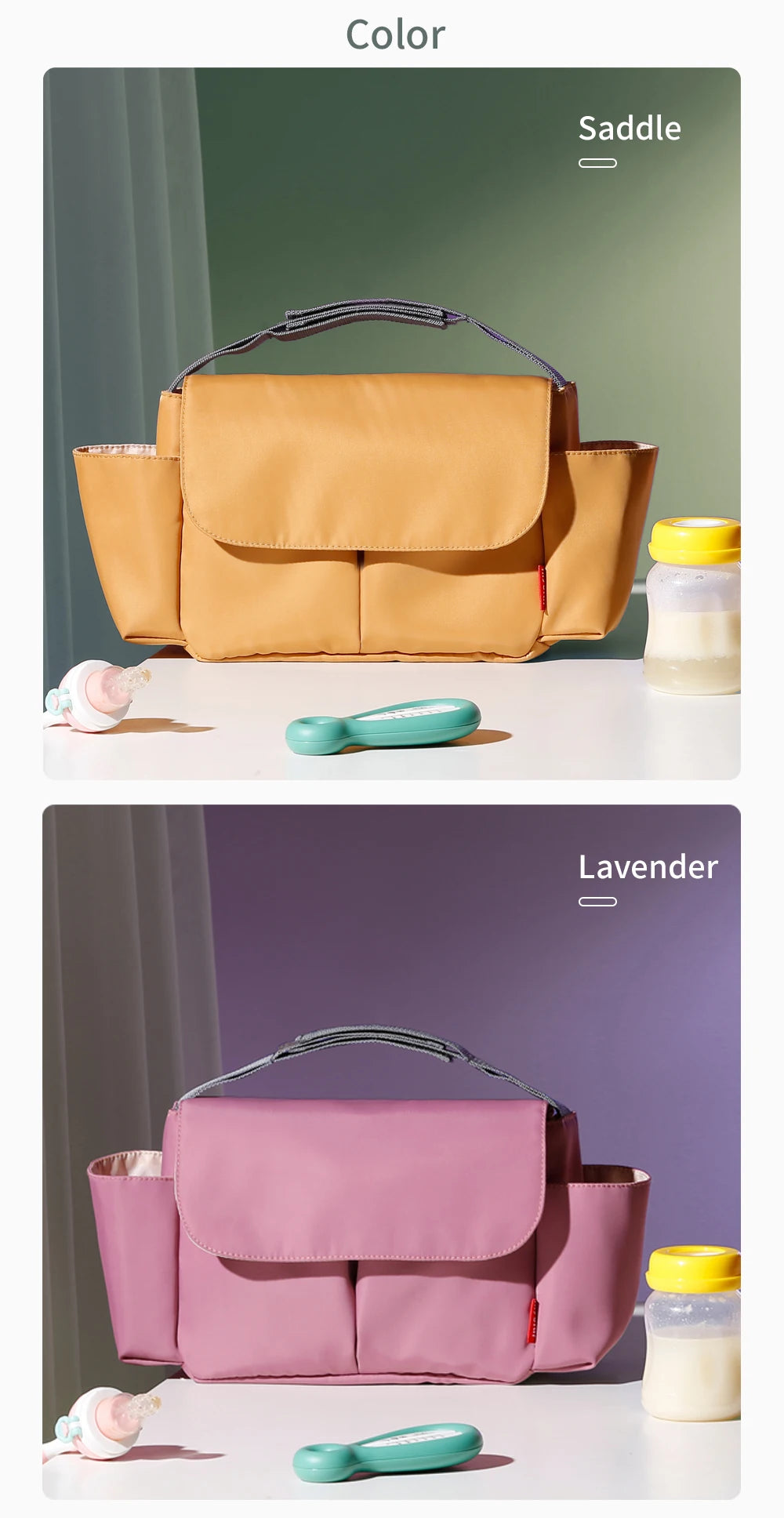 Universal Buggy Baby Pram Organizer Bottle Holder Multipurpose Baby Stroller Accessory Stroller Caddy Storage Diaper Nappy Bag