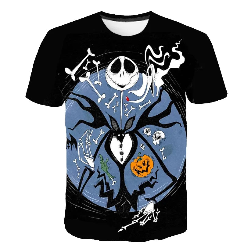 Halloween Skull Graphic Tee - Mens Hip Hop Streetwear T-shirt - ZOOMNSTORE