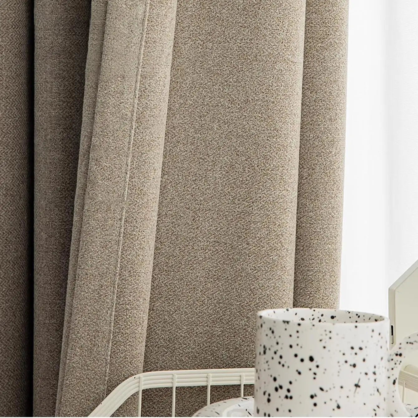 Blackout Curtains – Milk Tea Cotton Blend Room Darkening Drapes for Bedroom