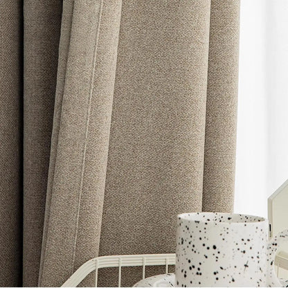 Blackout Curtains – Milk Tea Cotton Blend Room Darkening Drapes for Bedroom
