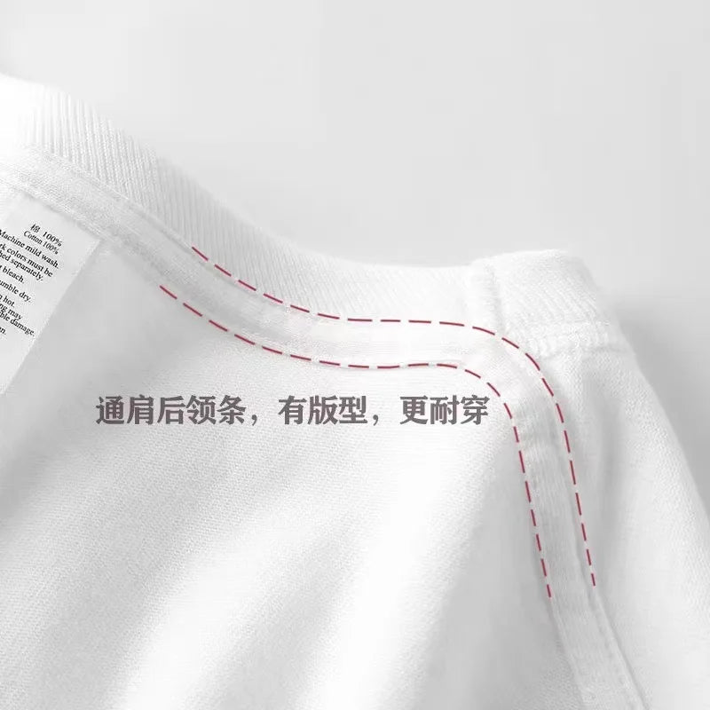 Men's Cotton T-Shirt - Printed Loose Fit Summer O-Neck Tee with Breathable Broadcloth Fabric