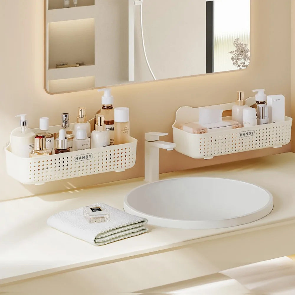 Wall Mounted Toilet Storage Rack - No Drill Bathroom Vanity Organizer