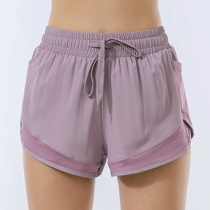 Women's Yoga Shorts - Fitness Running Quick Dry Pants with Elastic Waist