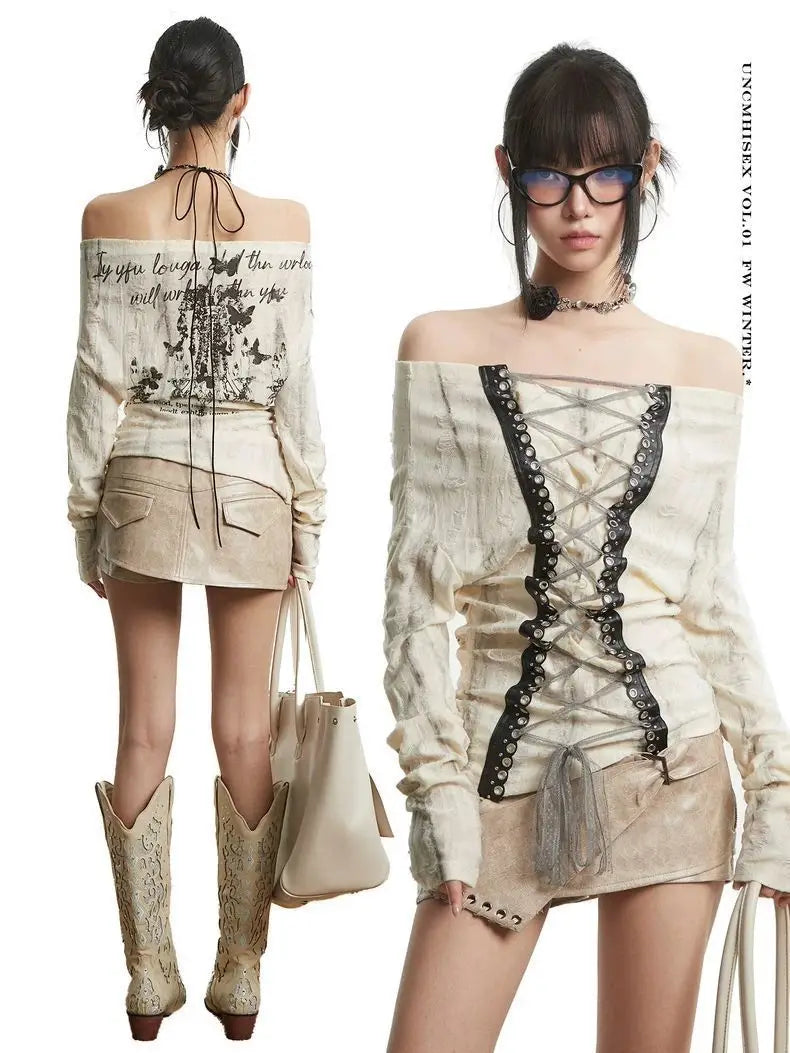 2026 Korean Punk Subculture Print Short Sleeve T-shirts Y2K Harajuku Gothic Loose Tees Streetwear Retro 2000s Vintage Women Tops