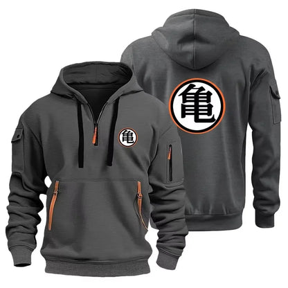 Dragon Ball Goku Cosplay Hoodie DBZ Half Zipper Casual Sweatshirt Comfortable Versatile Daily Wear Anime Fan Gear