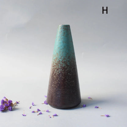Black Ceramic Small Vase - Simple Japanese Home Decoration