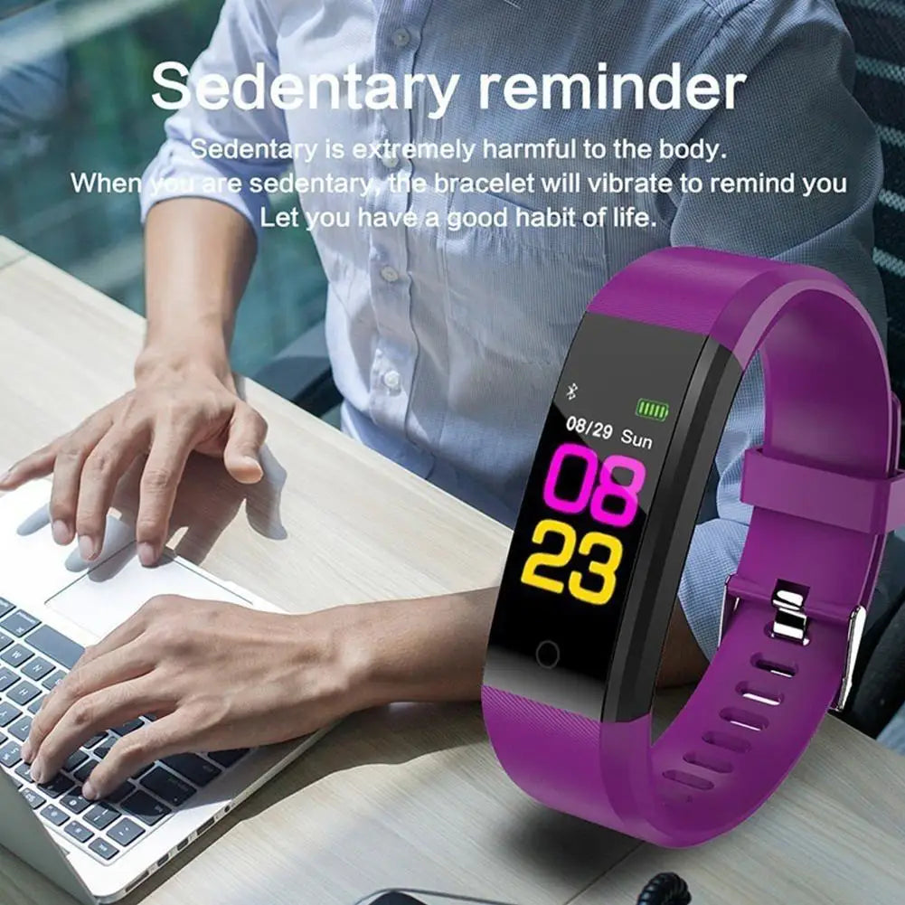 HD Color Screen 115plus Smart Band Heart Rate Health Watch Waterproof Sports Bracelet