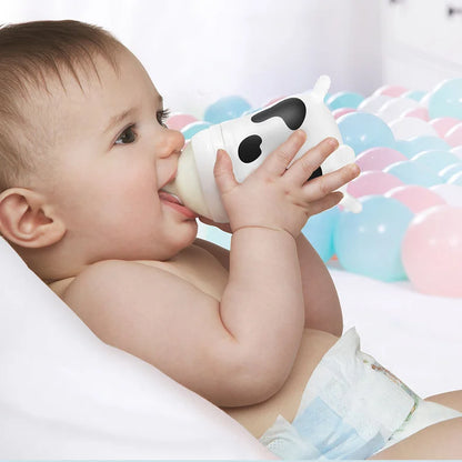 Silicone Baby Feeding Bottle Cute Cow Imitating Breast Milk For Newborn Infant Anti colic Anti choking Milk Feeding Supplies New