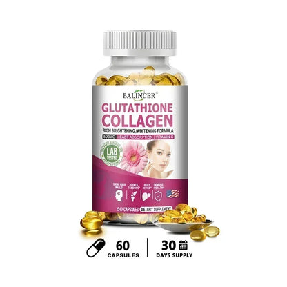 Glutathione Collagen Capsules,Brightening Skin and Anti-aging,Support Hair,Skin and Nail Health,Glutathione Supplement for Women