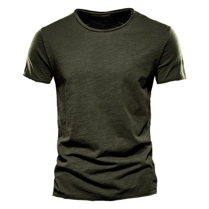 Quality 100% Cotton Men T-shirt Fashion Cut Design Slim Fit Soild Men's t-shirt Tops Tees Brasil Short Sleeve T Shirt For Men