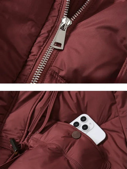 2026 Winter Thicke Warm Women's Parkas Removable Fur Collar Bread Coat Loose Chic Down Cotton Padded Casual New Coat Outwear