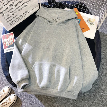 2025 Hot Sale Woman Pure Color Hoodie Urban Casual Fashion Hooded Sweatshirts All Season Female Trend Sporty Pullover Streetwear