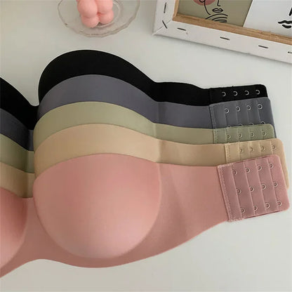 Women Sexy Strapless Bra Push Up Padded Bras Female Underwear Seamless Invisible Bralette Without Straps Ladies Lingerie Bras