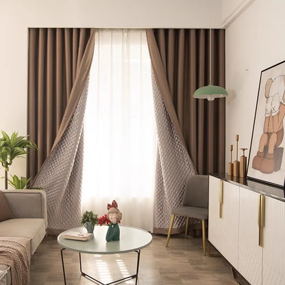 Windproof Winter Curtains - Thick Cotton Thermal Drapes for French Windows | Sound Insulation & Energy Saving