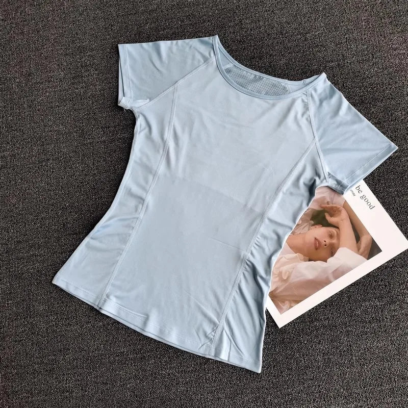 Outdoor Sports Shirt Sportswear Yoga Wear Women's Sports T-Shirt Fitness Clothes Running Yoga Top Female Workout Tops T-shirt