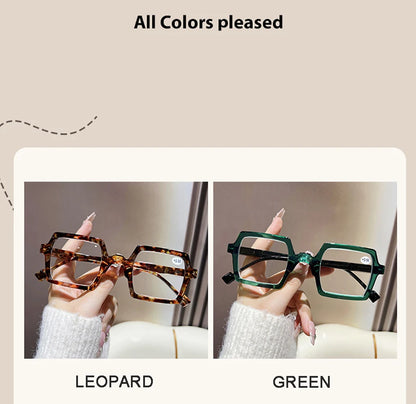 Square Reading Glasses - Fashion Unisex Eyewear With Mirror Coated Polycarbonate Lenses