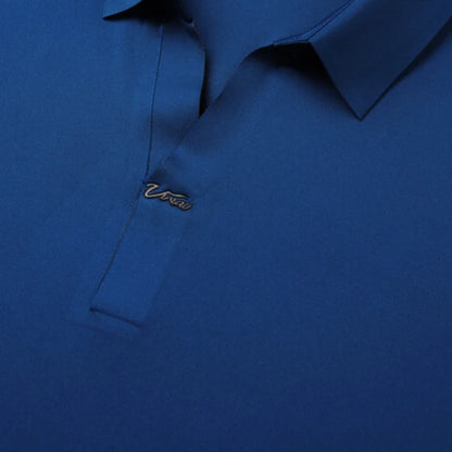 Men's Polo Shirt - Elastic Stretch, Business Casual Short Sleeve Polo for Office Wear