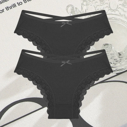 Cotton Panties Women - Sexy Lace Brazilian Briefs Low Waist Breathable Underwear