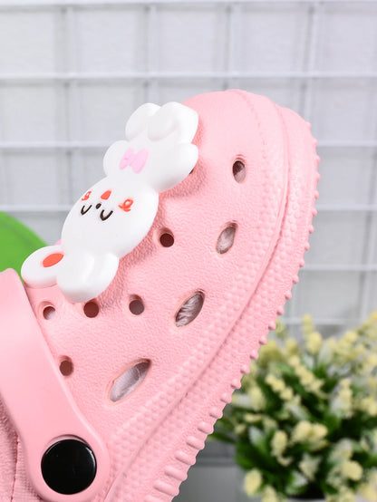 Children's Winter Slippers - Plush Rabbit Pink Girl Anti Slip Cotton Shoes