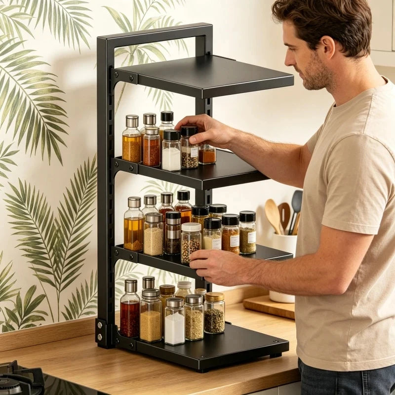 Heavy Duty Stainless Steel Pot Rack Adjustable Multi Layer Kitchen Organizer Storage Holder for Pots Pans Cookware Utensils
