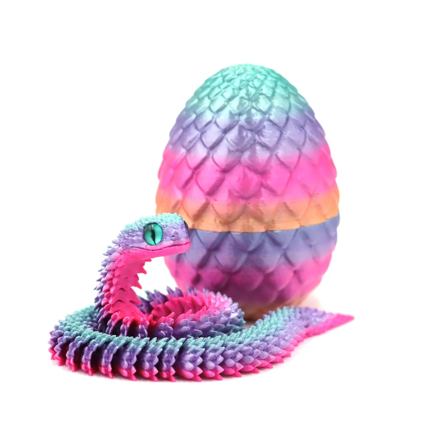 3D Printed Snake Figurine – Movable Action Figures | Flexible Posture Snake Model Toy