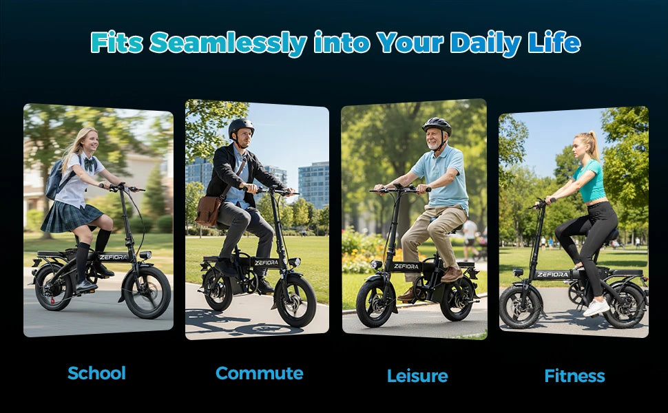 Adult 500W 48V Electric Bike, 14" Aluminum Alloy Ebike for Urban City Cycling Men Women, UL2849 Certified, Free Local Shipping