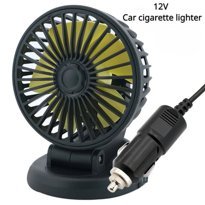 12V Automotive Fan Car Fan 24V 360° Adjustable 3-Head Air Fan Low Noise Multifunctional Temporary Parking Fan for Auto Vehicles