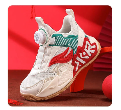 Boys Girls Casual Shoes Outdoor Children‘s Basketball Sneakers Kids Breathable Mesh Athletic Shoes Non-slip Lace-up Running Shoe