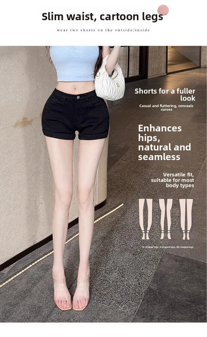 American Sle Hot Girl Low Waist Hip Enhancing Denim orts Women Summer New Slimming Small Size Versatile Hot Pants