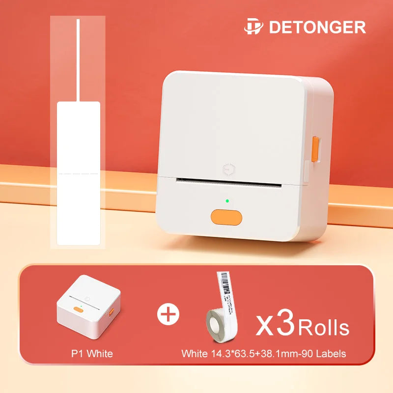 Self-adhesive Jewelry Label for DETONGER P1 Mini Portable Thermal Label Printer Wireless Inkless Logo Sticker Printer