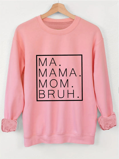 Women's Autumn and Winter Loose Casual Comfortable Letter Printed Thick Long-Sleeved Round Neck Hoodie Pullover
