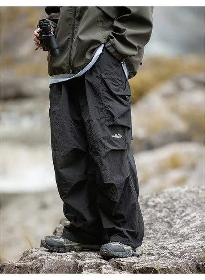 Vintage Baggy Hiking Cargo Pants Men Waterproof Casual Sport Jogging Sping Summer Parachute Pants Outdoor Wide Leg Trousers