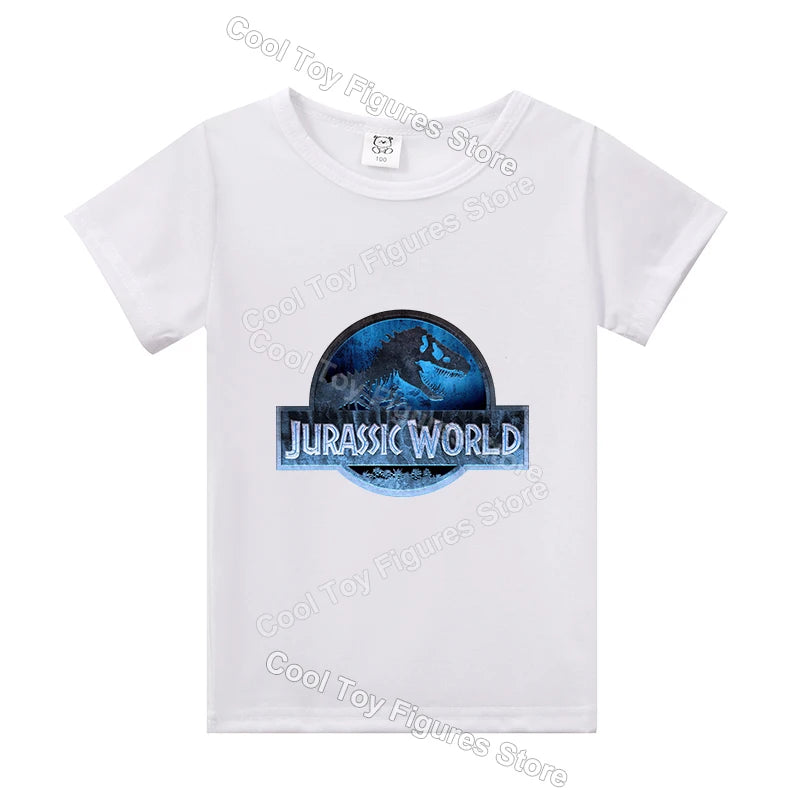 Jurassics World Series Kids Clothes Short Sleeve Summer Hot Movies T-shirt Dinosaur Park Boys Girls Base Top Trend Birthday Gift
