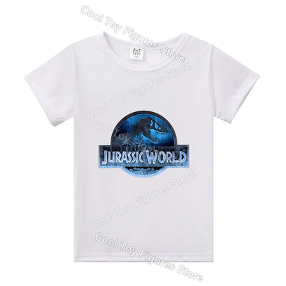 Jurassics World Series Kids Clothes Short Sleeve Summer Hot Movies T-shirt Dinosaur Park Boys Girls Base Top Trend Birthday Gift