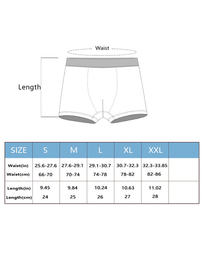 Men's underpants 3 pairs of personalized fashion solid color boxer shorts comfortable, soft and non-marking boys' boxer shorts