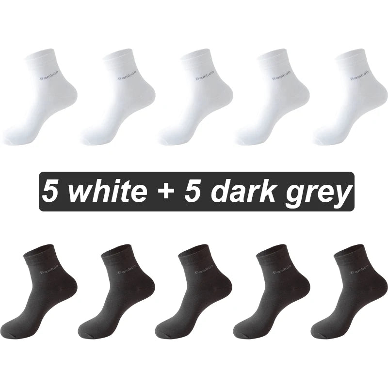 Bamboo Fiber Socks Men Casual Business - Anti Bacterial Breathable Knit Ankle Socks