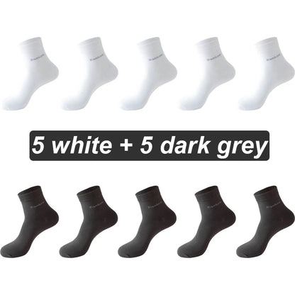 Bamboo Fiber Socks Men Casual Business - Anti Bacterial Breathable Knit Ankle Socks