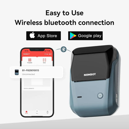 Niimbot B1 Mini Bluetooth Thermal Label Printer Portable Self-Adhesive Sticker Maker, Pocket Thermal Label Machine, Compatible With Mobile Phone & PC, Ideal For Home Office School Small Business Organization