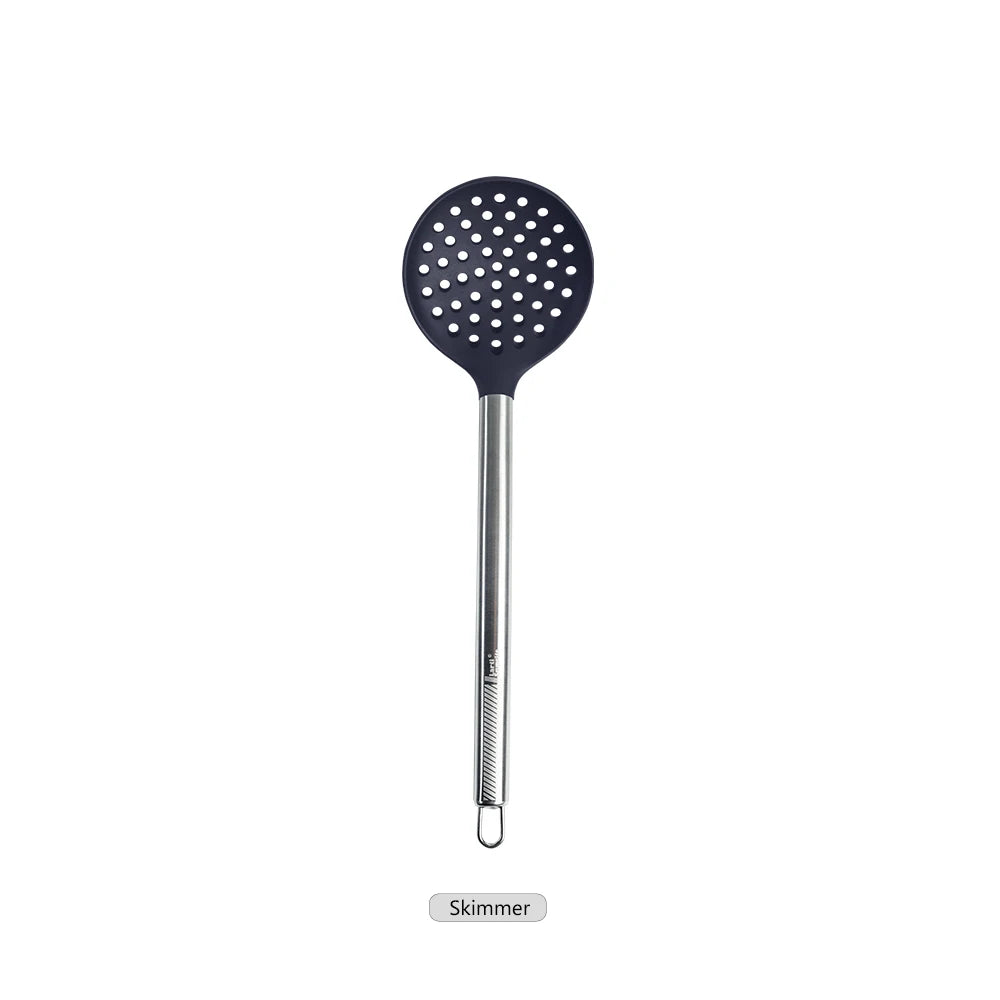 Silicone Kitchen Utensils – Heat Resistant Cooking Tool Sets with Stainless Steel Handle