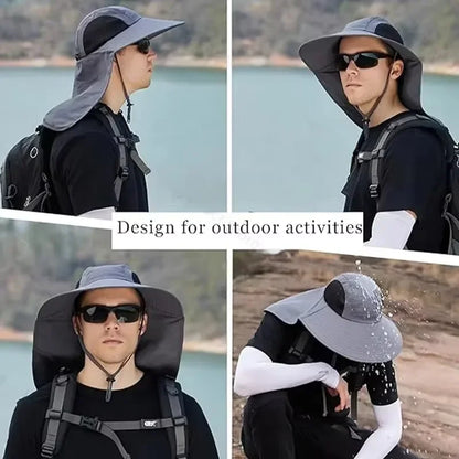 1/2/4PCS Sun Protection Bucket Hat for Men Wide Brim Fishing Cap with Neck Shade Face Flap Lightweight Summer Hiking Camping