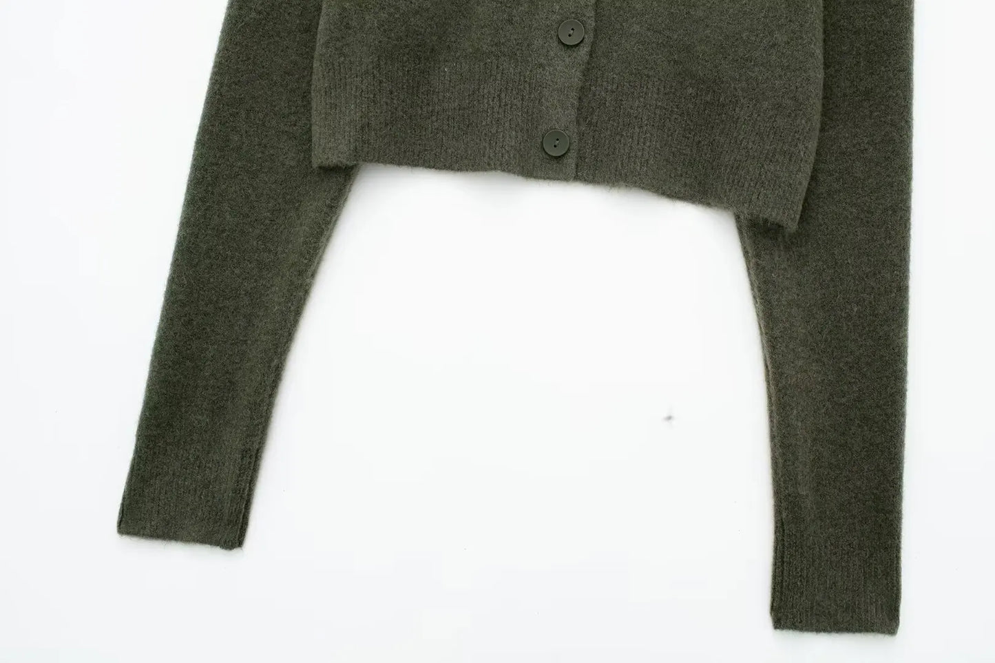 HH Women Cropped Knit Cardigan Sweater Single Breasted Long Sleeve O Neck Coat Elegant Solid Outerwear Female Chic Top