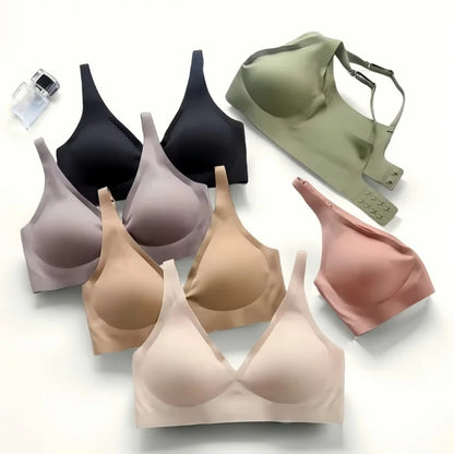 Push Up Seamless Bras - Wire Free Padded Bralette With Removable Padding, Adjustable Strap Bra