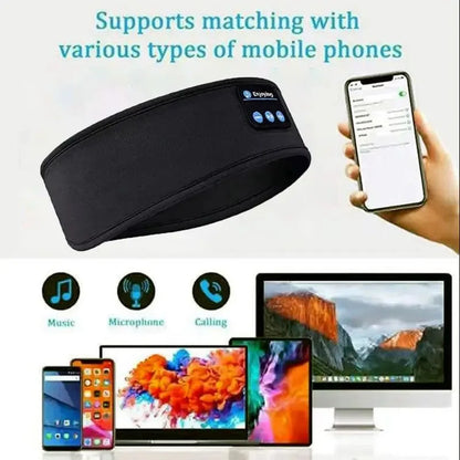 Butterfly Print Bluetooth Headband Sweatproof Sports Headset Workout Eye Mask Wireless for Sleep Workout Fit iPhone Android All