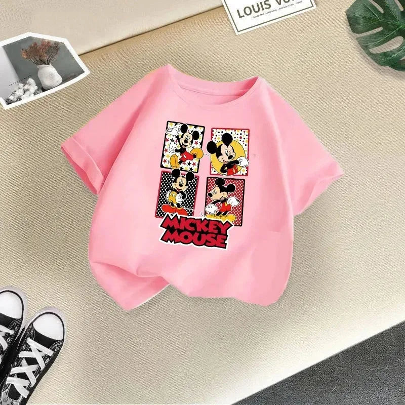 Disney Minnie kids' T-shirt, short-sleeve T-shirt with pure cotton cartoon print