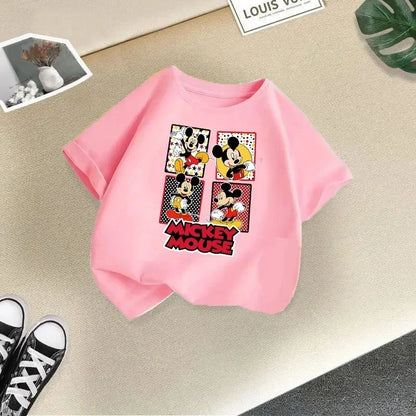 Disney Minnie kids' T-shirt, short-sleeve T-shirt with pure cotton cartoon print