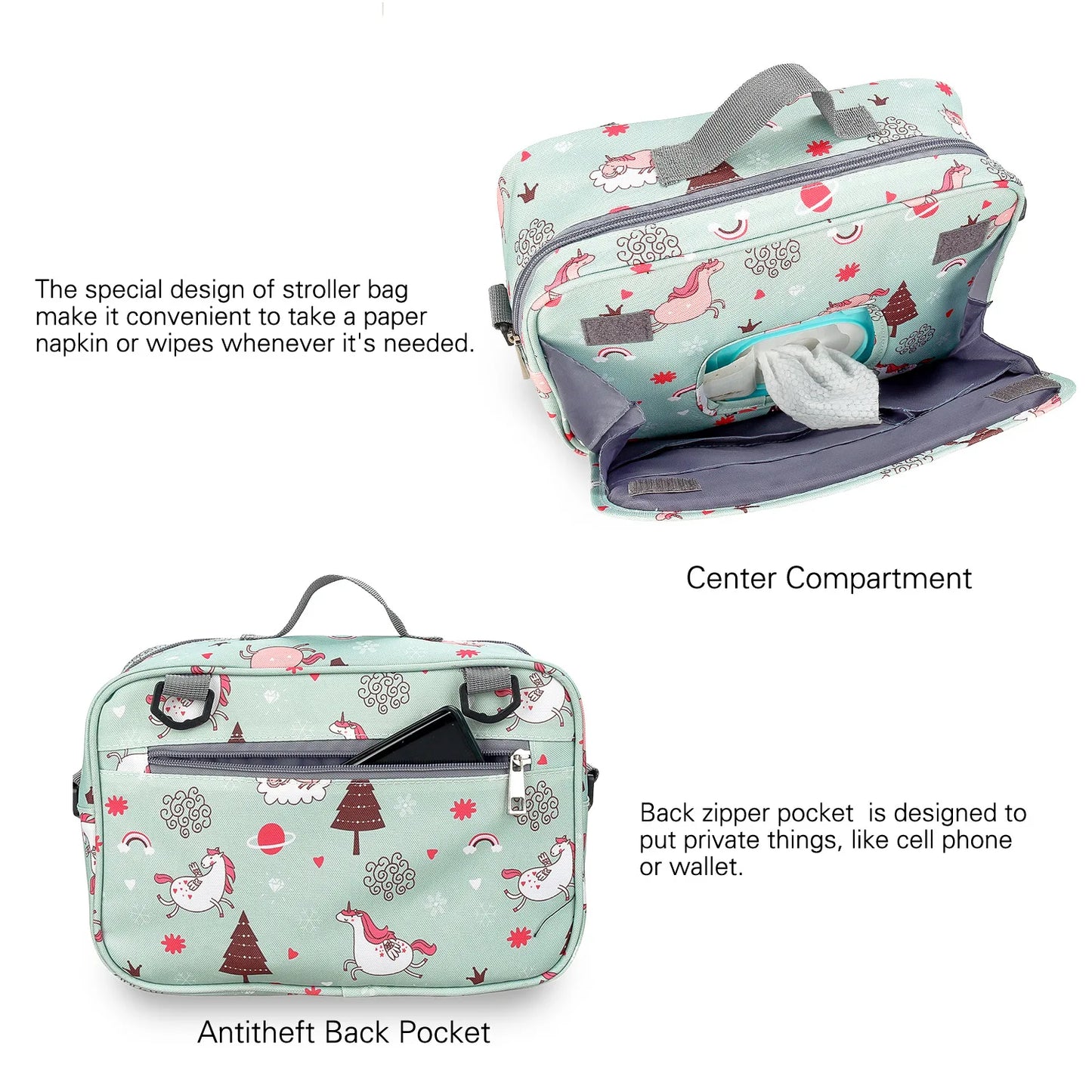 Waterproof Baby Mummy Bags Fashion Prints WetDry for Disposable Reusable Maternity Diaper Bag Double Handle Wetbags