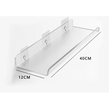 Acrylic Wall Storage Rack - No Drill Bathroom  Kitchen Organizer with Strong Adhesive