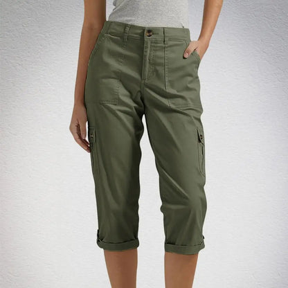 Women's Capris Joggers Mid Rise Cropped Cargo Pants Summer Quick Dry Hiking Pants with Multi Pockets Lightweight Summer Bottoms