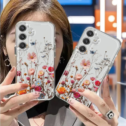 Flowers Vine Clear Case For Samsung S25 Ultra S26 S24 FE S23 Plus S22 S21 A57 A56 5G A55 A54 A53 A52S A37 A36 A35 A26 Case Cover