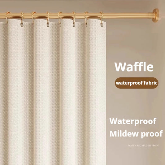 Waterproof Mildew-Proof Shower Curtain Set - Modern Plant Print with 12 Hooks - ZOOMNSTORE